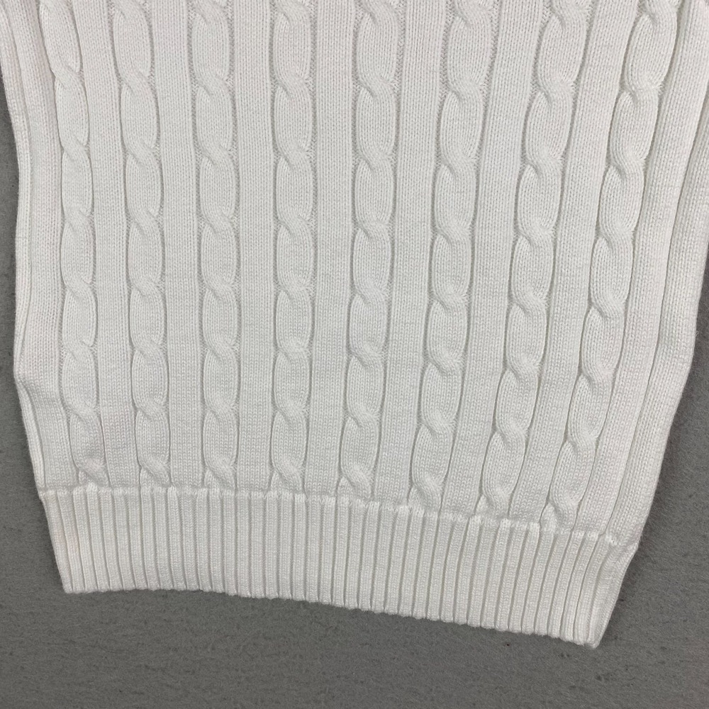 Polo Ralph Lauren Womens Cable Knit Short Sleeve Sweater White XS Preppy pony - Picture 12 of 16